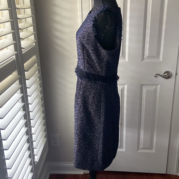 NWT J. Crew Sparkly Navy Tweed Shift Dress 10 - Picture 7 of 13